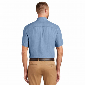 Port & Company SP11 Short Sleeve Value Denim Shirt - Faded Blue | Full ...