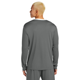 Sport-Tek ST100LS Competitor United Long Sleeve Crew - Iron Grey/White