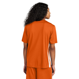 Sport-Tek ST101 Competitor United V-Neck - Deep Orange/White