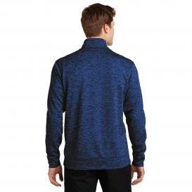 Sport-Tek ST226 PosiCharge Electric Heather Fleece 1/4-Zip Pullover - Dark Royal/Black Electric