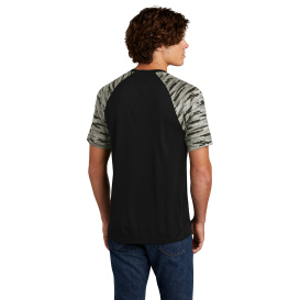 Sport-Tek ST376 Drift Camo Colorblock Tee - Black