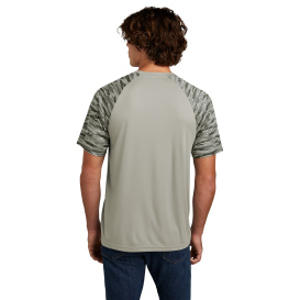 Sport-Tek ST376 Drift Camo Colorblock Tee - Silver