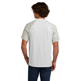 Sport-Tek ST376 Drift Camo Colorblock Tee - White