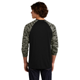 Sport-Tek ST376LS Drift Camo Colorblock Long Sleeve Tee - Black
