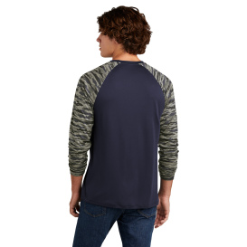 Sport-Tek ST376LS Drift Camo Colorblock Long Sleeve Tee - True Navy