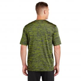 Sport-Tek ST390 PosiCharge Electric Heather Tee - Lime Shock/True Navy Electric