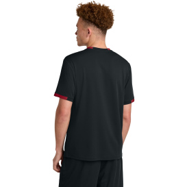 Sport-Tek ST440 Club Short Sleeve Crew - Black/Deep Red