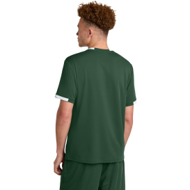 Sport-Tek ST440 Club Short Sleeve Crew - Forest Green/White
