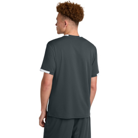 Sport-Tek ST440 Club Short Sleeve Crew - Iron Gray/White