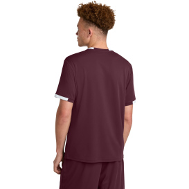 Sport-Tek ST440 Club Short Sleeve Crew - Maroon/White
