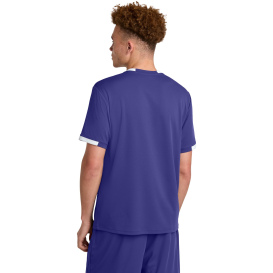 Sport-Tek ST440 Club Short Sleeve Crew - Purple/White