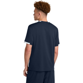 Sport-Tek ST440 Club Short Sleeve Crew - True Navy/White