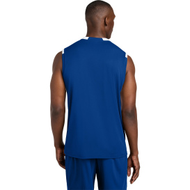 Sport-Tek ST441 Club Sleeveless V-Neck - True Royal/White