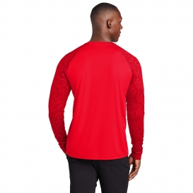 Sport-Tek ST460LS Long Sleeve Digi Camo Tee - True Red