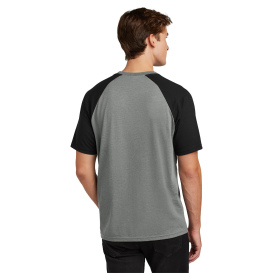 Sport-Tek ST6040 Halftime Raglan Tee - Black/Vintage Heather