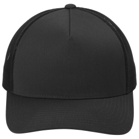 Sport-Tek STC54 Yupoong Retro Trucker 5-Panel Cap - Black/Black