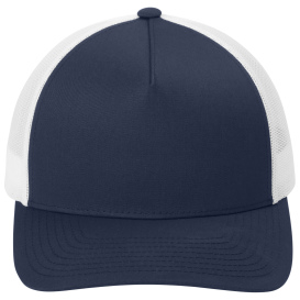 Sport-Tek STC54 Yupoong Retro Trucker 5-Panel Cap - True Navy/White