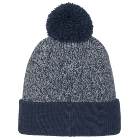 Sport-Tek STC68 Halftime Heather Pom Beanie - True Navy/Silver