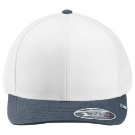 TravisMathew TM1MY390 Cruz Colorblock Trucker Cap - White/Vintage Indigo