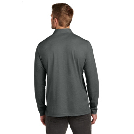 TravisMathew TM1MZ343 Oceanside Heather Long Sleeve Polo - Black Heather