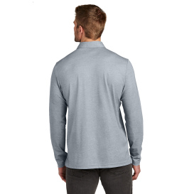 TravisMathew TM1MZ343 Oceanside Heather Long Sleeve Polo - Quiet Shade Grey Heather