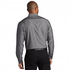 Port Authority W382 Long Sleeve Chambray Easy Care Shirt - Deep Black