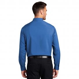 Port Authority W401 Long Sleeve Performance Staff Shirt - True Blue