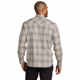 Port Authority W672 Long Sleeve Ombre Plaid Shirt - Frost Grey
