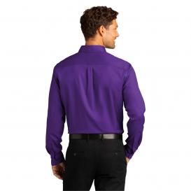 Port Authority W808 Long Sleeve SuperPro React Twill Shirt - Purple