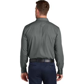 Port Authority W816 Long Sleeve Nailhead Easy Care Shirt - Deep Black