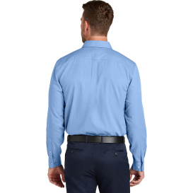 Port Authority W816 Long Sleeve Nailhead Easy Care Shirt - Swiss Blue