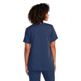 Wink WW4168 Women\'s WorkFlex Mock Wrap Scrub Top - Navy