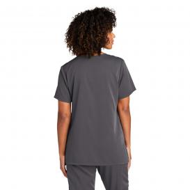 Wink WW4168 Women\'s WorkFlex Mock Wrap Scrub Top - Pewter