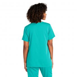 Wink WW4168 Women\'s WorkFlex Mock Wrap Scrub Top - Teal