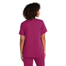 Wink WW4168 Women\'s WorkFlex Mock Wrap Scrub Top - Wine