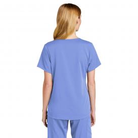 Wink WW4268 Women\'s Premiere Flex Mock Wrap Scrub Top - Ceil Blue