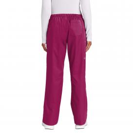 Wink WW4750T Women\'s Tall WorkFlex Flare Leg Cargo Pocket Scrub Pants - Wine