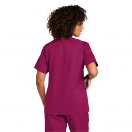 Wink WW4760 Women\'s WorkFlex Mock Wrap Scrub Top - Wine