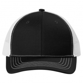 Port Authority YC112 Youth Snapback Trucker Cap - Black/White