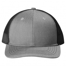 Port Authority YC112 Youth Snapback Trucker Cap - Heather Grey/Black
