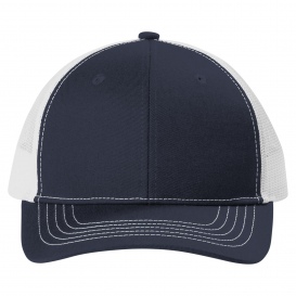 Port Authority YC112 Youth Snapback Trucker Cap - Rich Navy/White