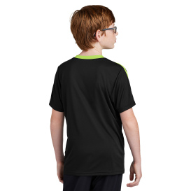 Sport-Tek YST100 Competitor United Crew - Black/Lime Shock
