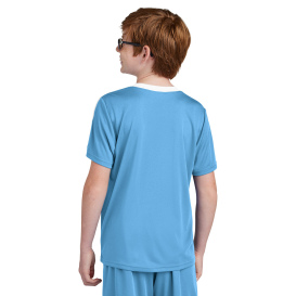 Sport-Tek YST100 Competitor United Crew - Carolina Blue/White