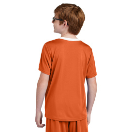 Sport-Tek YST100 Competitor United Crew - Deep Orange/White