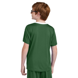 Sport-Tek YST100 Competitor United Crew - Forest Green/White