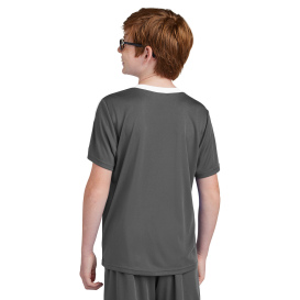 Sport-Tek YST100 Competitor United Crew - Iron Grey/White