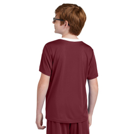 Sport-Tek YST100 Competitor United Crew - Maroon/White