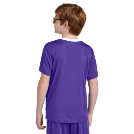 Sport-Tek YST100 Competitor United Crew - Purple/White