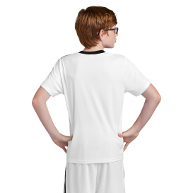 Sport-Tek YST100 Competitor United Crew - White/Black