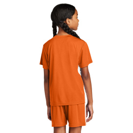 Sport-Tek YST101 Youth Competitor United V-Neck - Deep Orange/White
